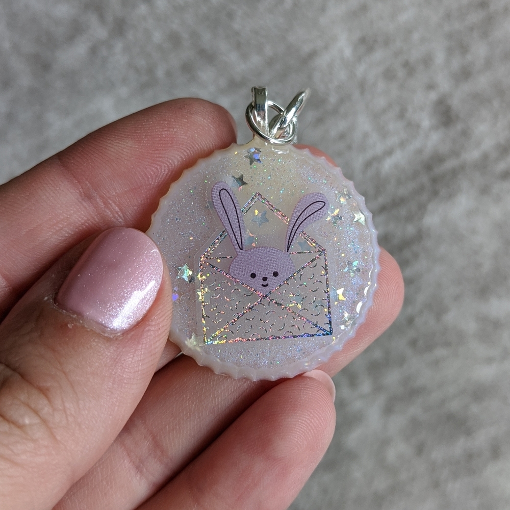 🌈BOGO🌈 Resin Keychain - Kawaii Bunny Mail